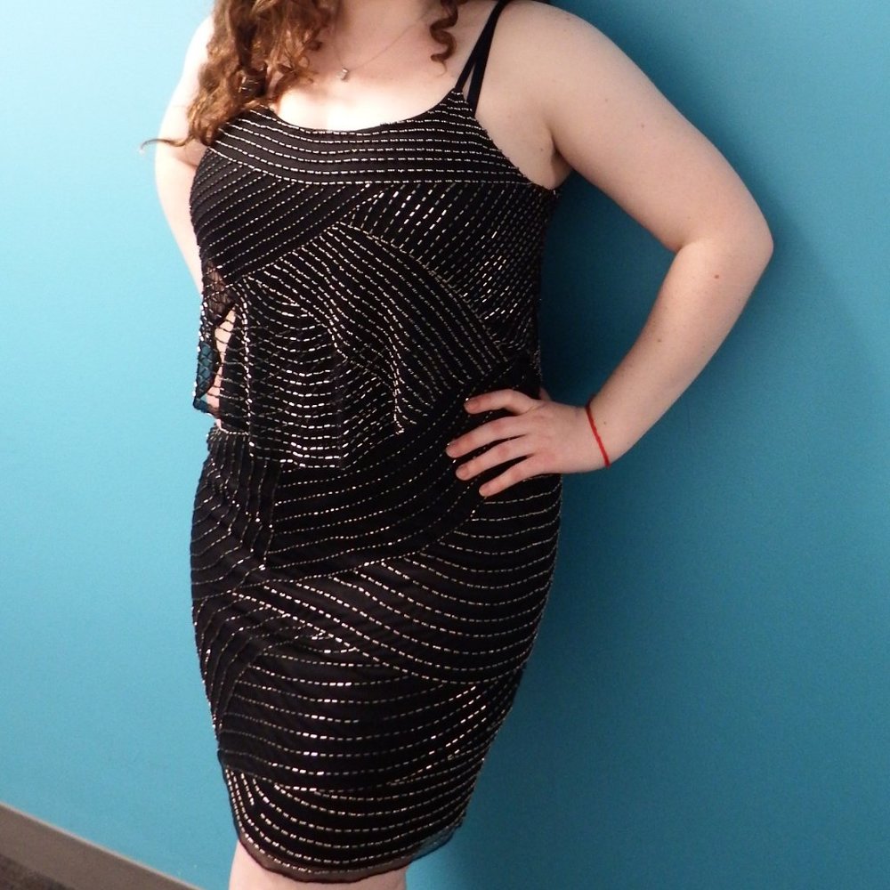J Kara Beaded Black Dress - Picture 3 of 14